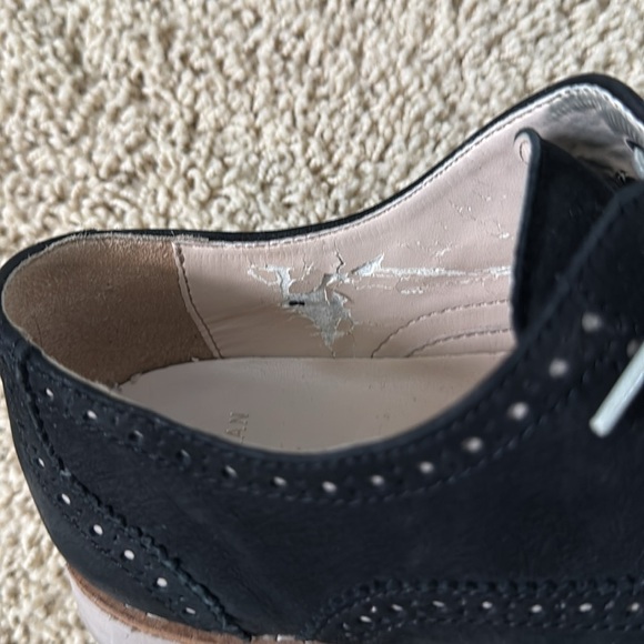 Cole Haan Black & Gray  Suede Wingtip Lace Up Oxfords Gramercy Sz 7 - Picture 9 of 12